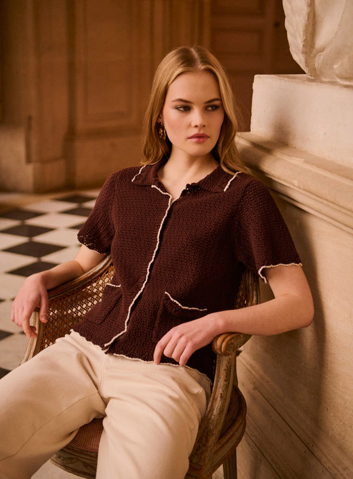 Mina Knitted Top - Chocolate