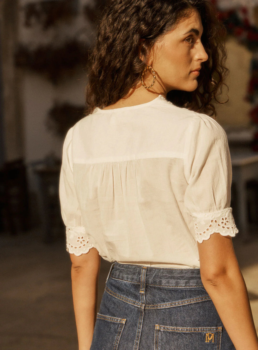 Tilly Embroidery Blouse Ecru