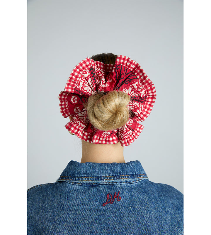 Red Bandana Print Scrunchie