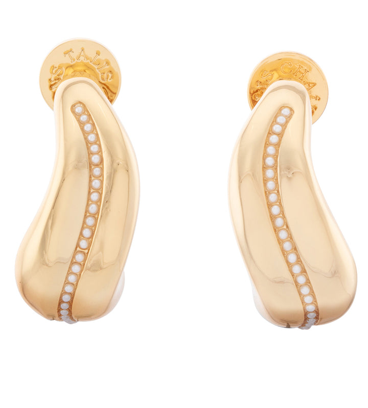 Wave Earrings - Pearl