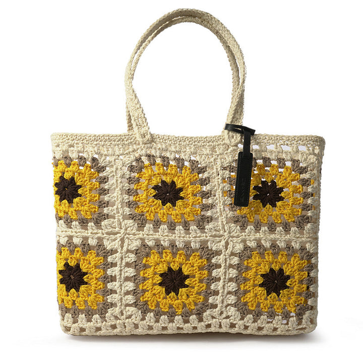 Daisy Grids Crochet - White Yellow