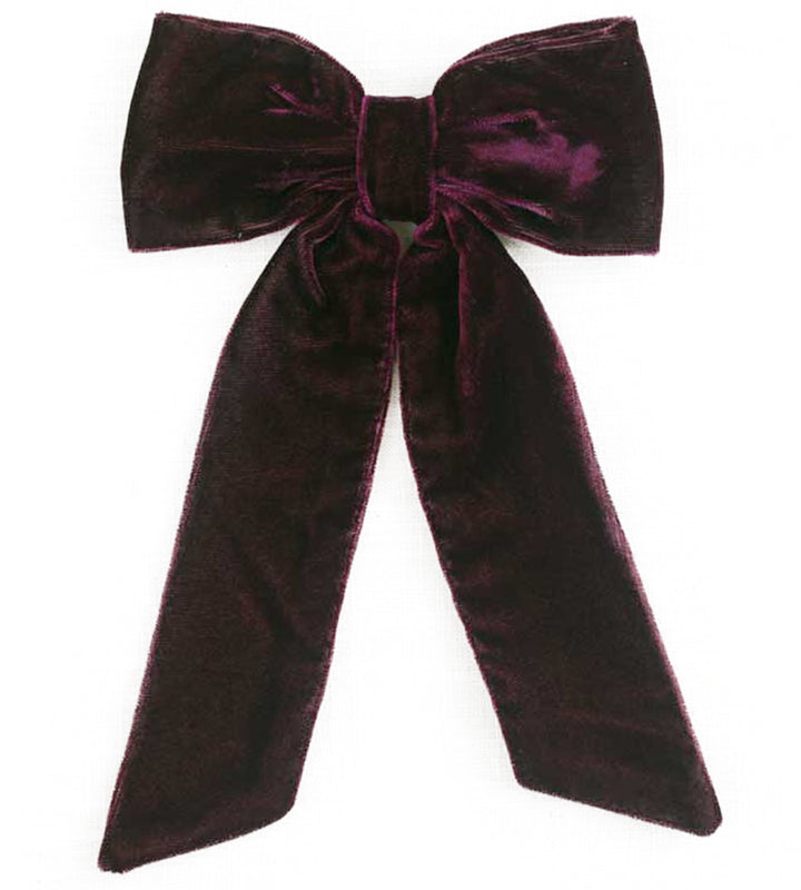The Burgundy Velvet Classic Hair Bow
