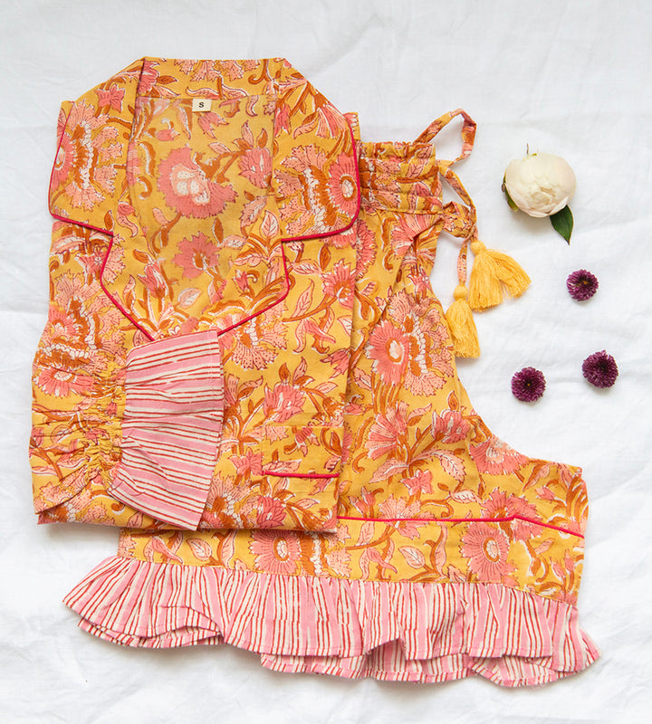 Coco Short Pj's - Yellow Sunflowers
