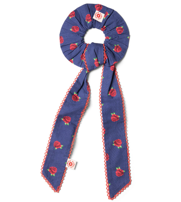Bow Scrunchie - Rose Print
