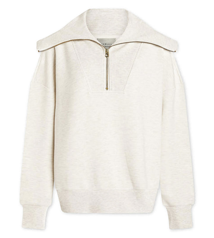 Catherine Half Zip Sweat - Ivory Marl