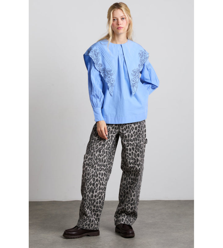 Leopard Drew Cargos - Charcoal