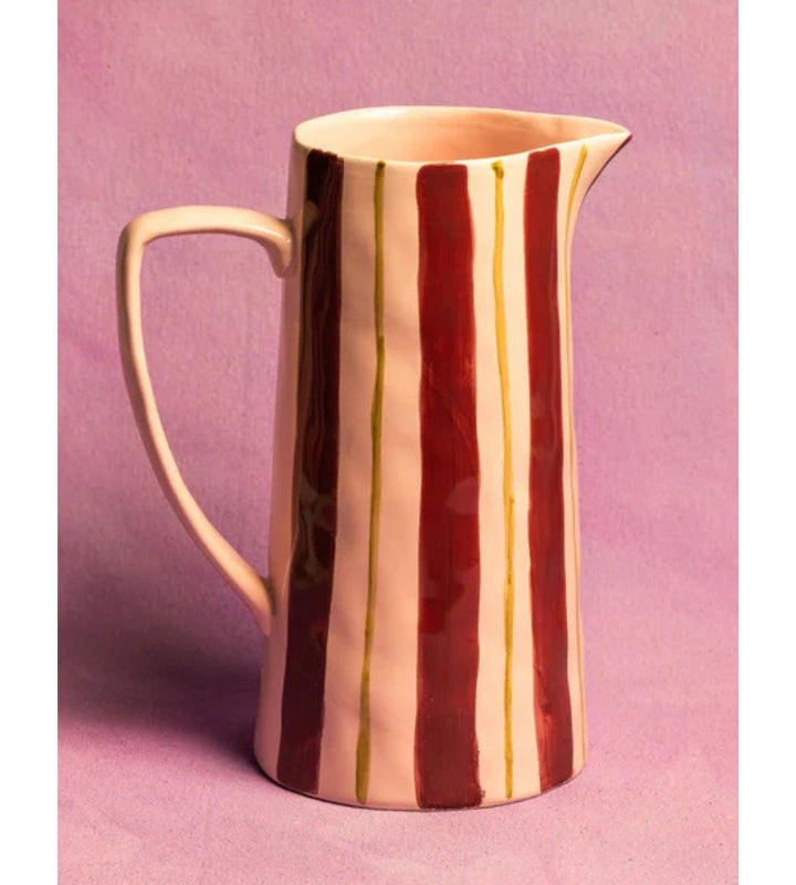 Marcelle Striped Jug - Pink/Burgundy