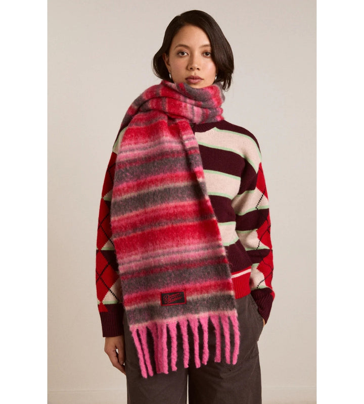 DM Fluffy Scarf - Pink Pop Stripe
