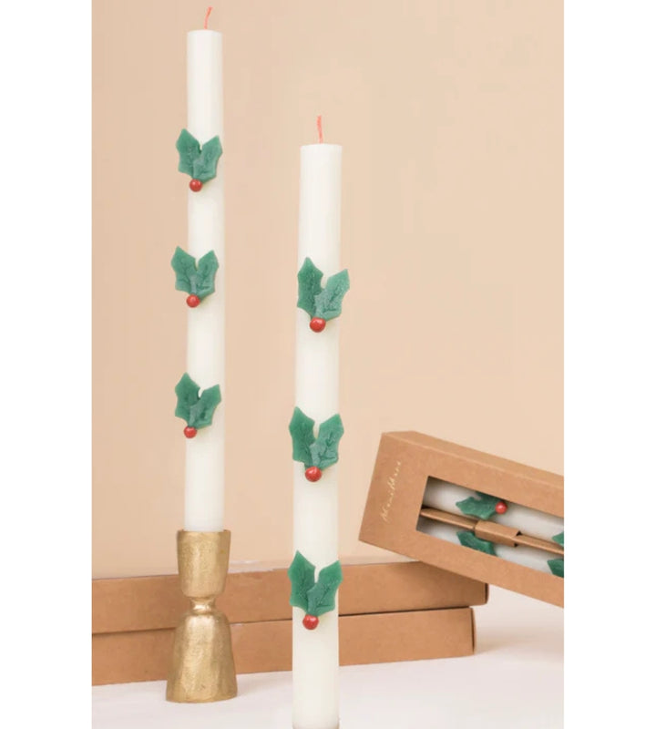 Holly Table Candles
