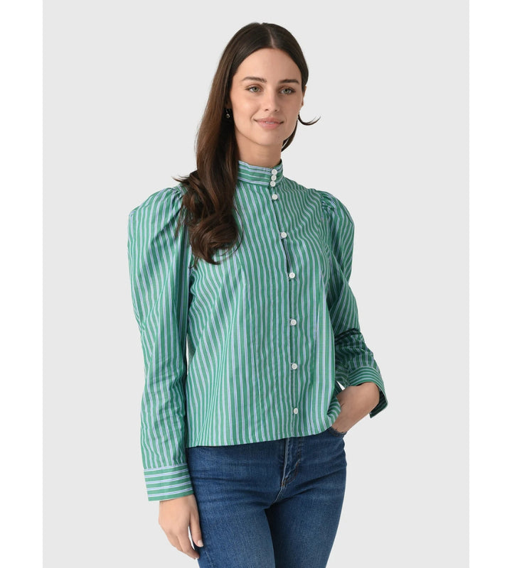 Iza Shirt - Green Stripes