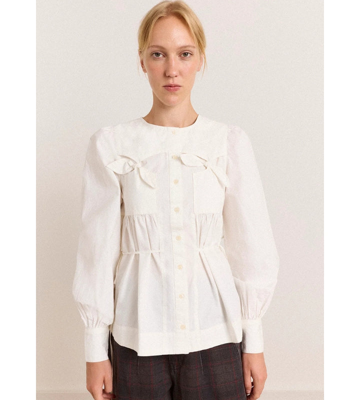 Lettie Bow Detail Blouse - White