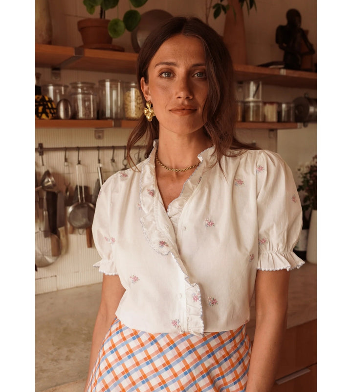 Katie Top With Embroidery