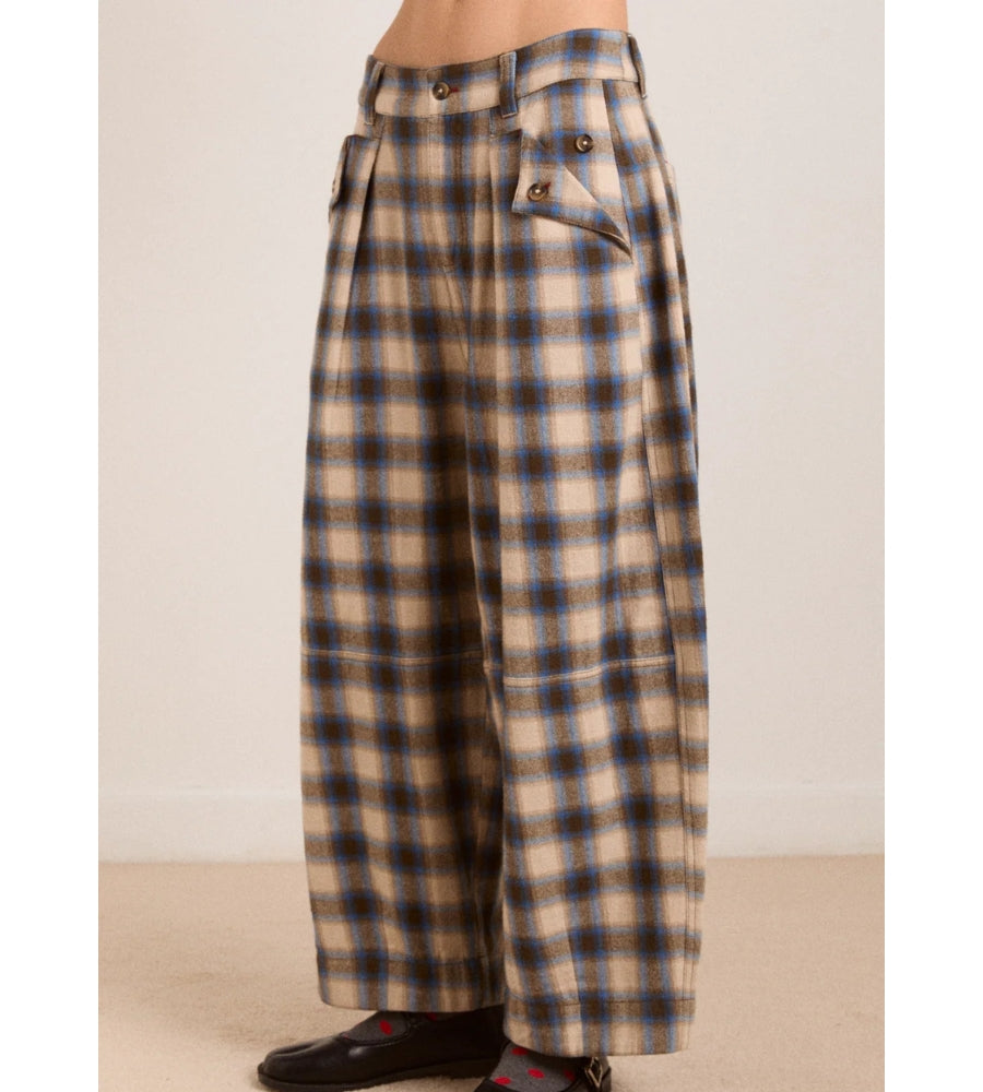 Mara Trousers Blur Brushed Check