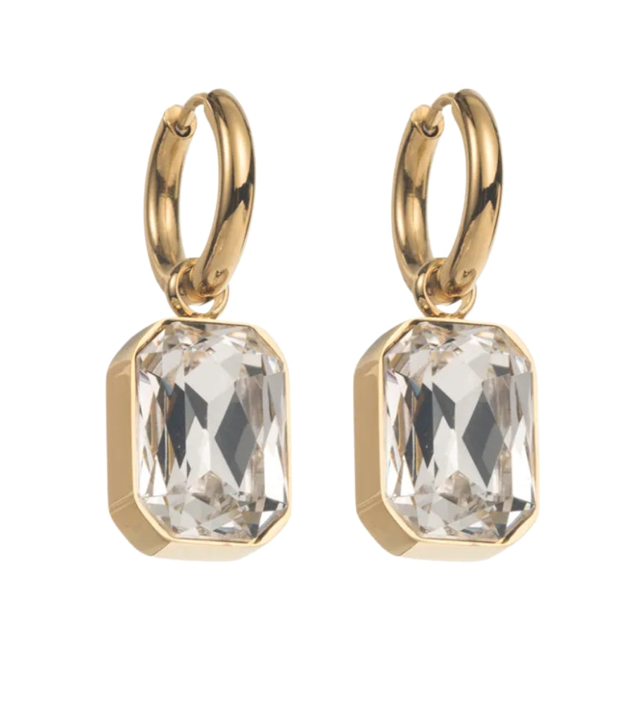 2736 Gem Drop Earrings Gold