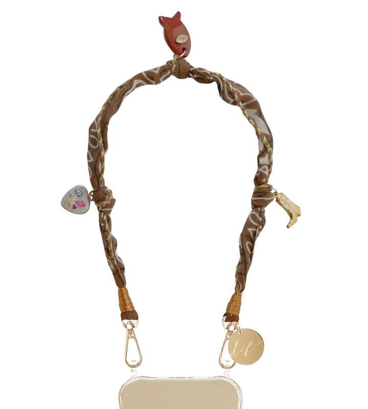 Short Laia Brown Phone Chain 40cm