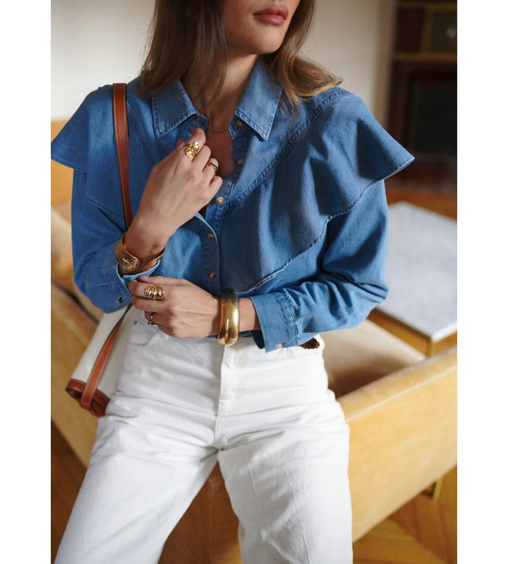 Billy Frill Denim Blouse