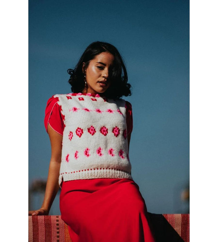 Goa Tank Top Ivory & Pink