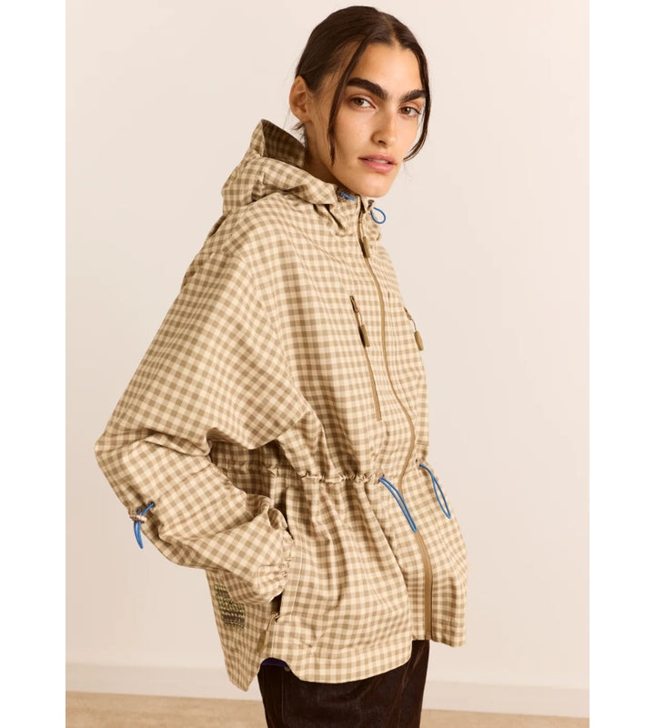 Matilda Waterproof Raincoat Gingham Brown