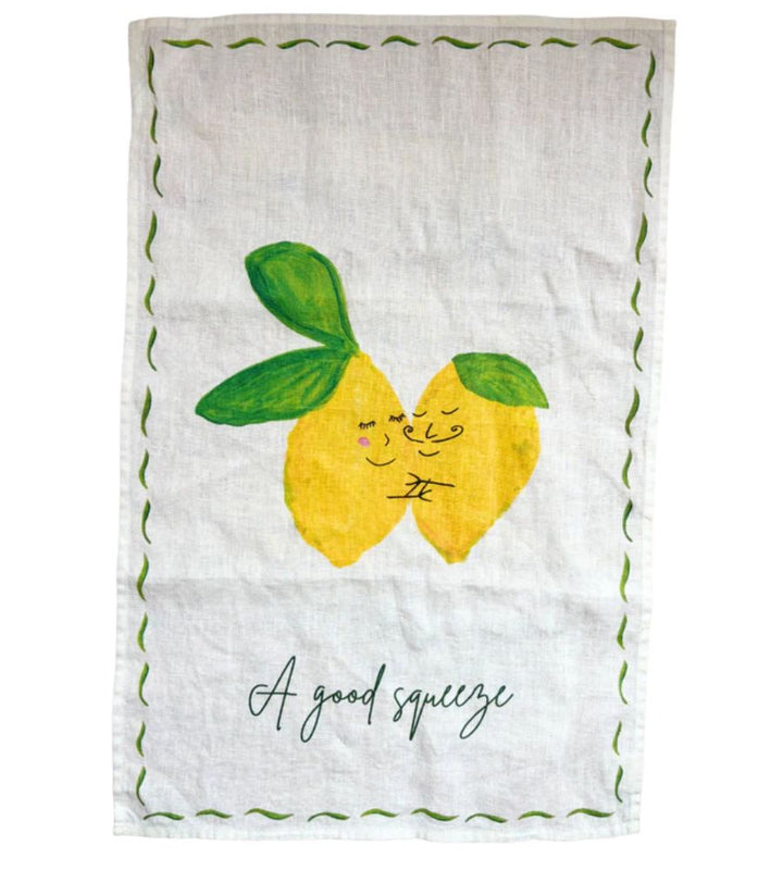 A Good Squeeze! Lemon Linen Tea Towel