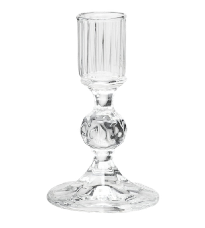 Clear Gemma Candle Holder White