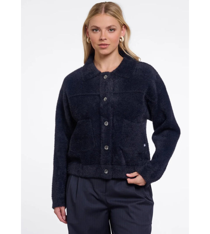 Bubbly Boxy Jacket - Dark Navy