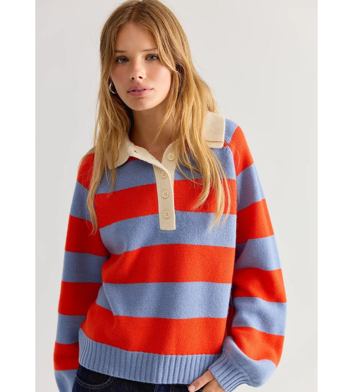 Frank Striped Polo Red Stripe