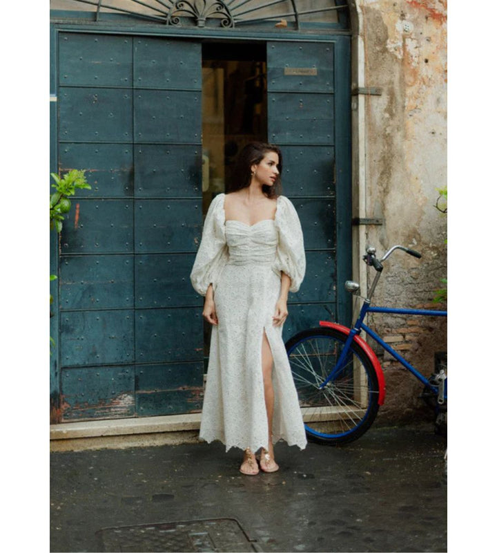 Violette Long Eyelet Carioca White