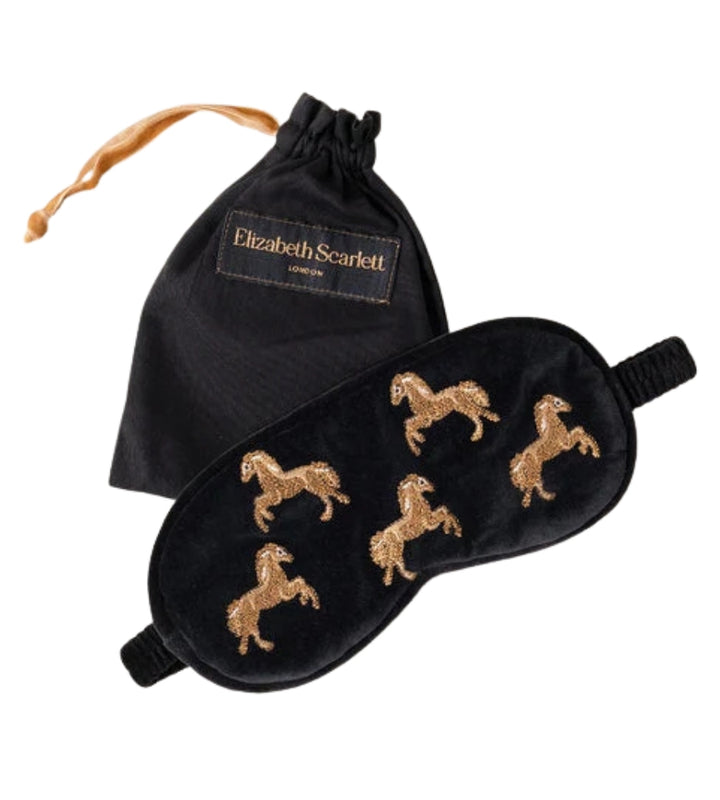 Wild Horses Velvet Eye Mask - Charcoal