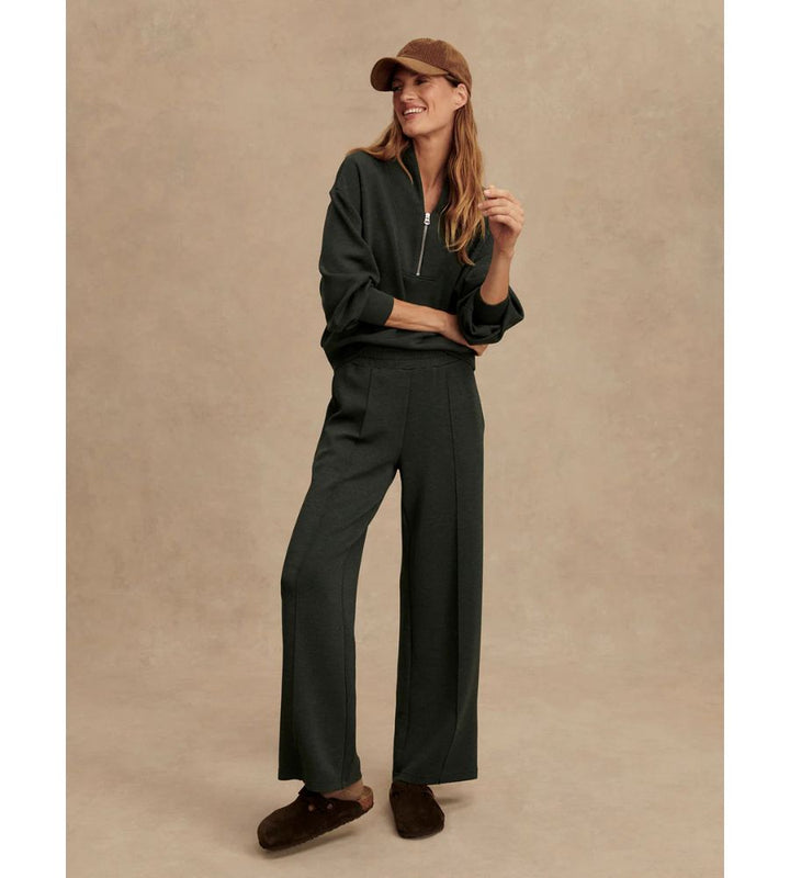 The Wide Leg Pant 30 - Olive Marl