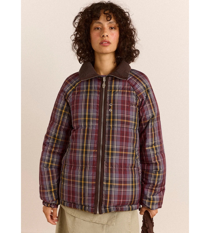 Reversible Opal Puffer - Plum Check