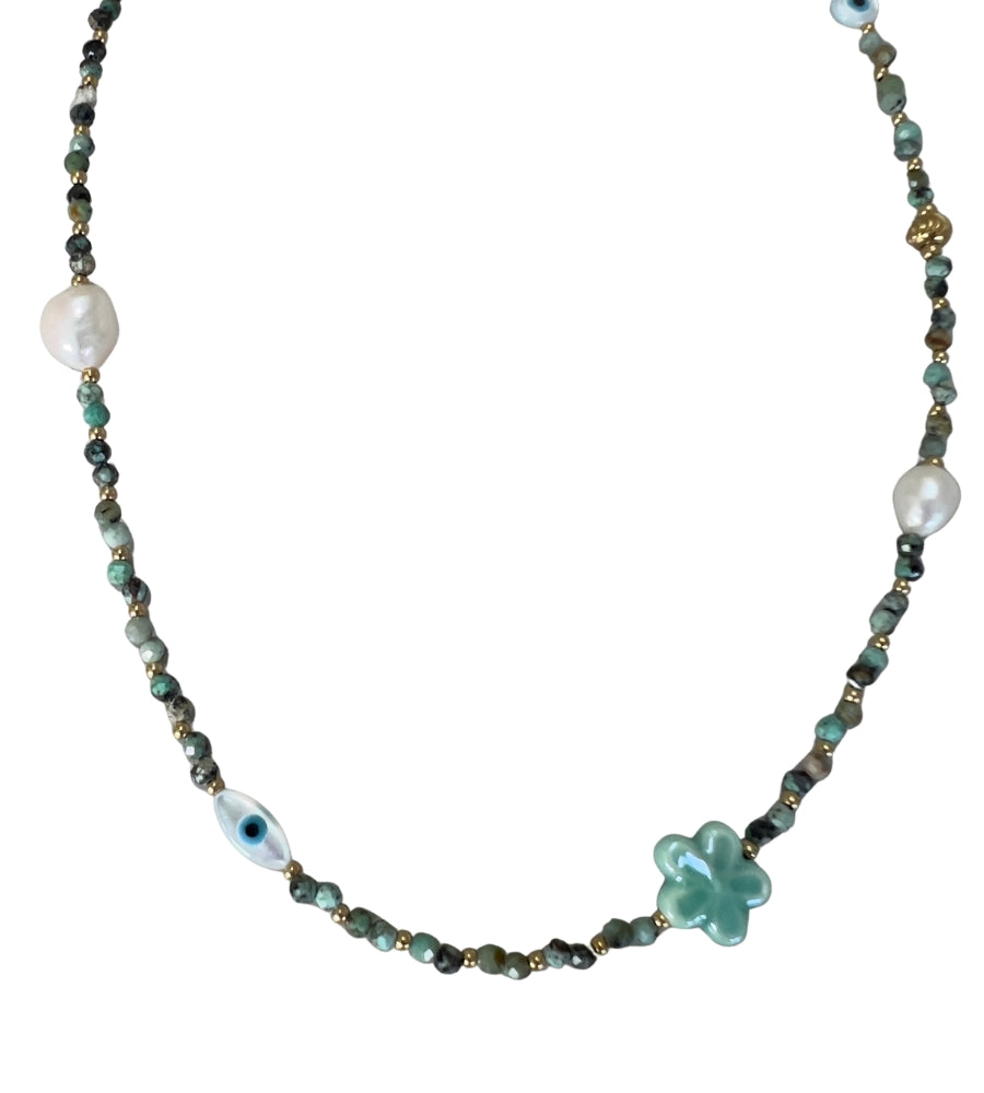 6644 Beaded Turquoise Necklace