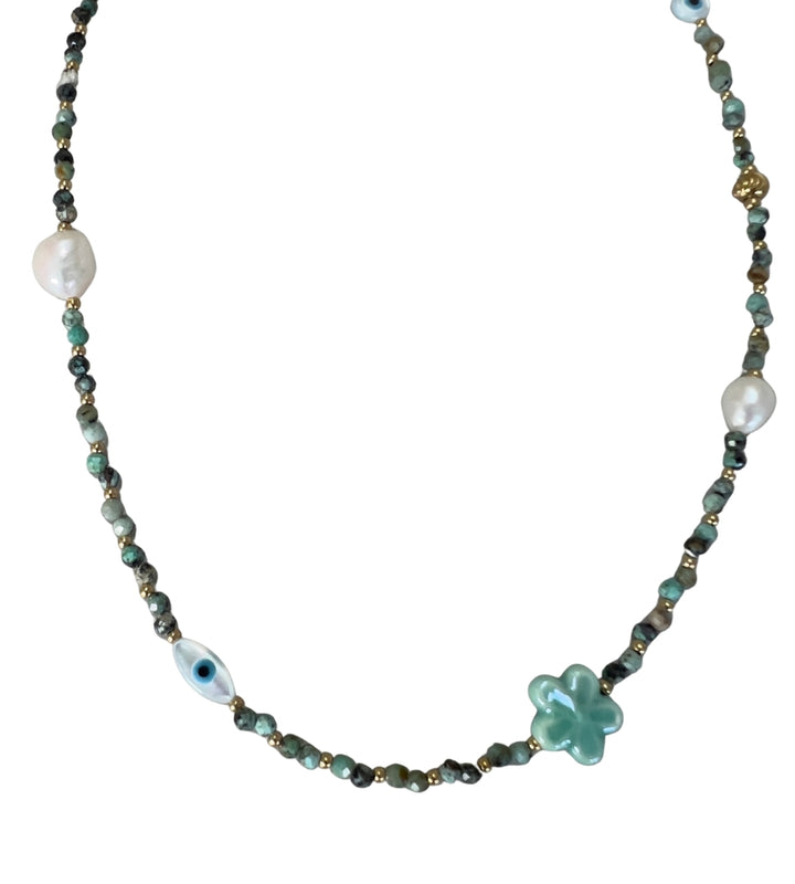 6644 Beaded Turquoise Necklace