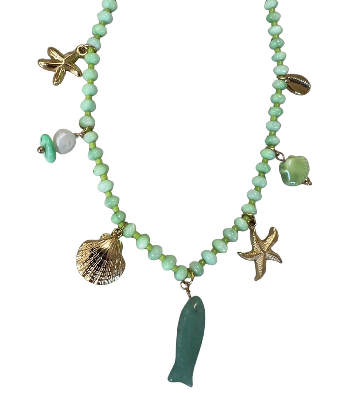 6939 Charm Necklace Green