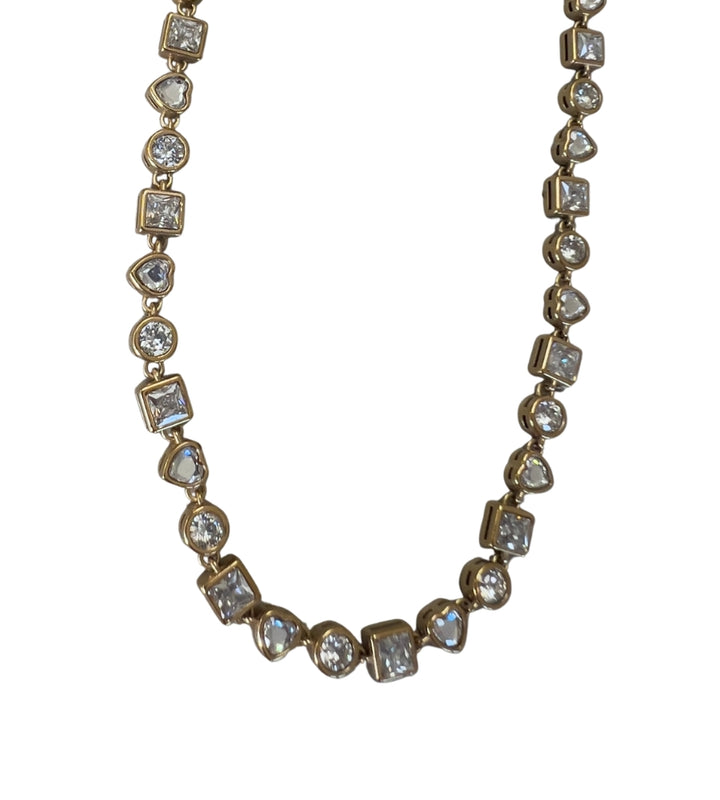 11330 Shape Stone Necklace Gold