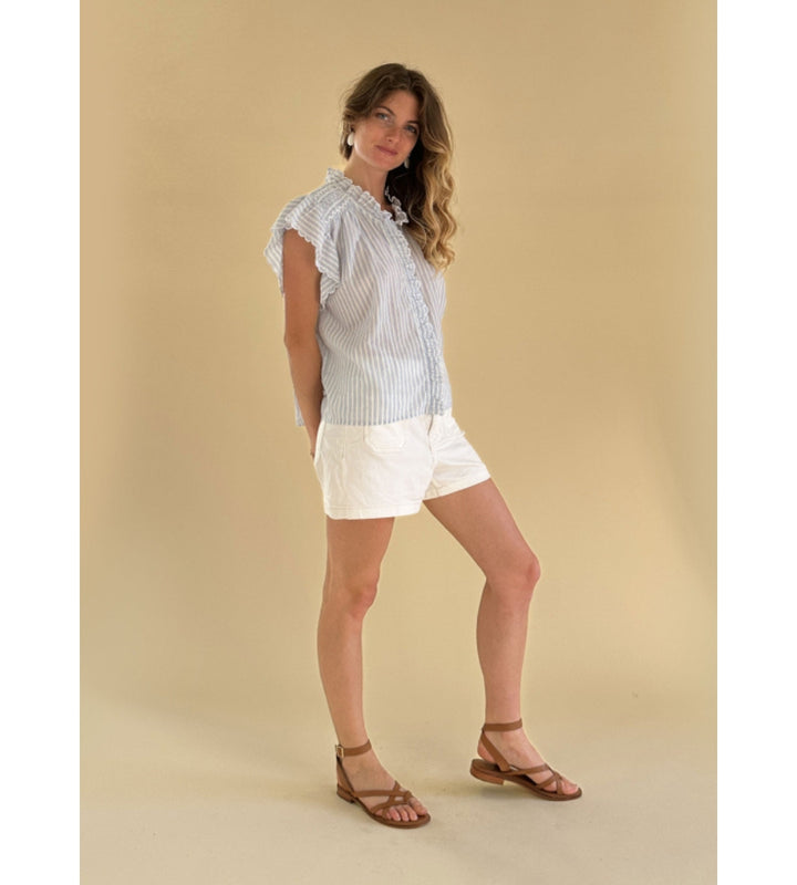 Judy Blouse Ciel & Ecru
