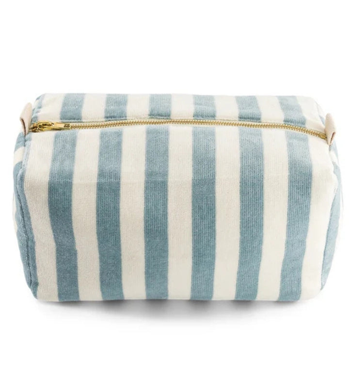 Vic Terry Toiletry Bag - Blue/Ecru