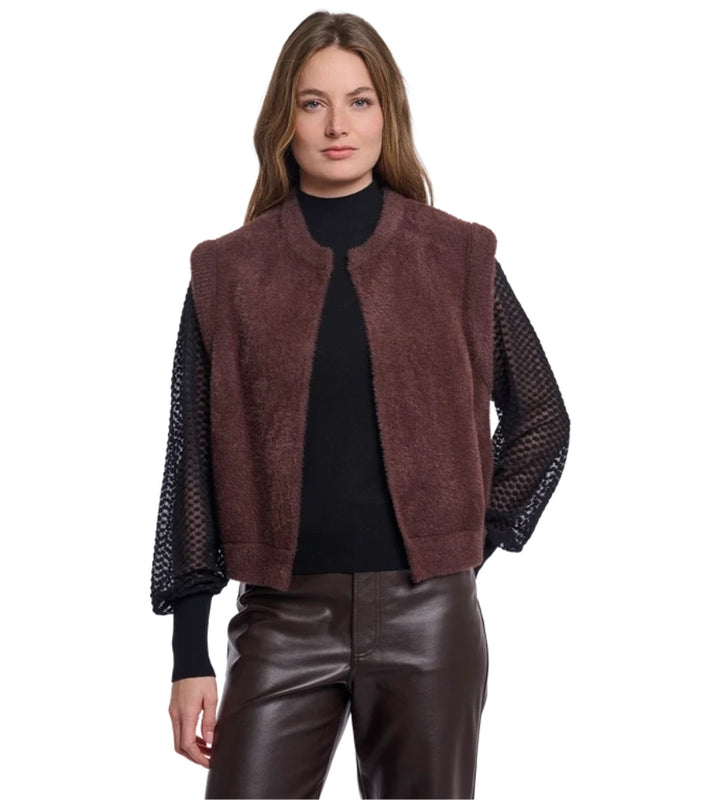 Elona Short Waistcoat - Coffee Roast
