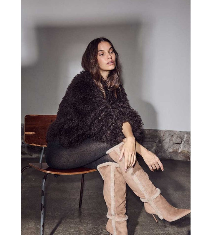 Lagotta Crop Fur Jacket - Mocca