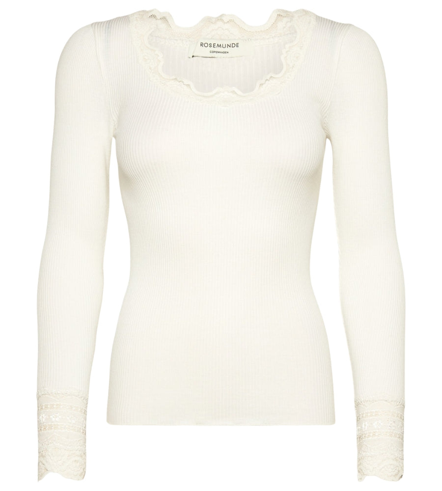 5316 Benita Silk LS O-Neck - Ivory