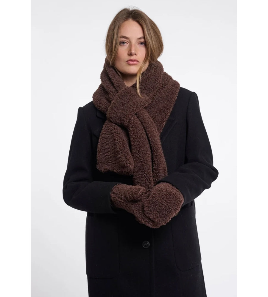 Aleida Teddy Gloves - Roast Coffee