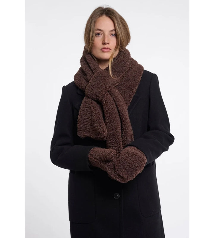 Aleida Teddy Gloves - Roast Coffee