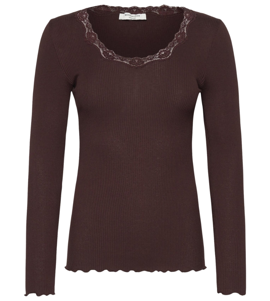 5369 Babette Silk LS U-Neck - Mole