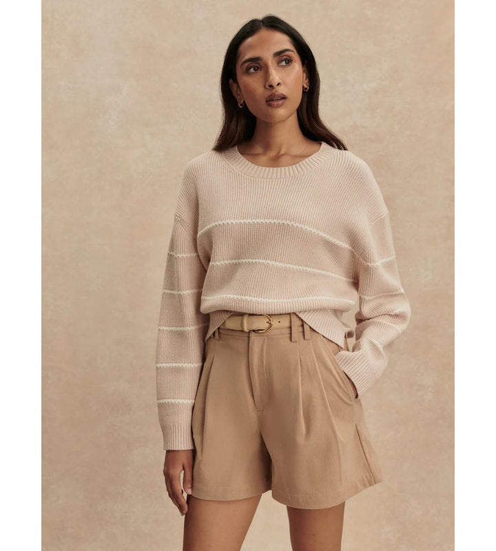 Meryl Stripe Knit Sweater - Oat Milk