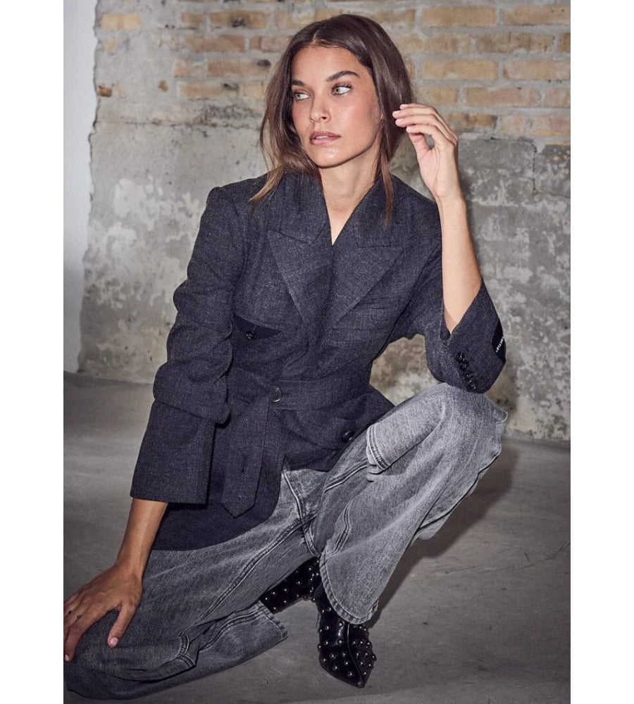 Bellis Belt Blazer - Antracit Melange