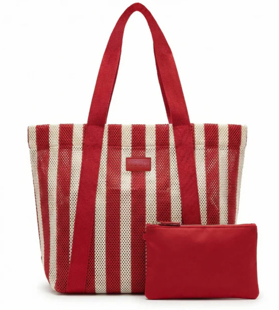 Hackney Stripe Shopper Bag Red Mix