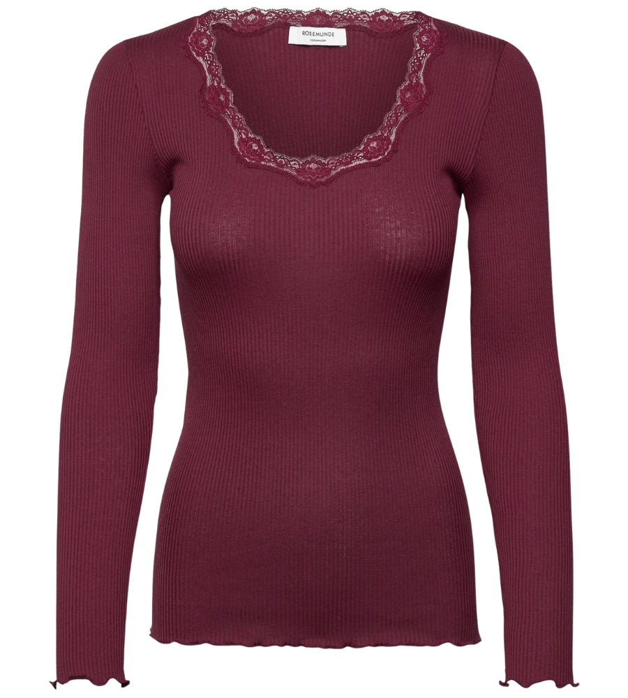 5369 Babette Silk LS U-Neck - Windsor Wine