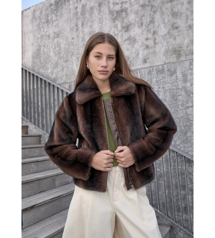 MSPanoma Faux Fur Jacket - Chicory Coffee