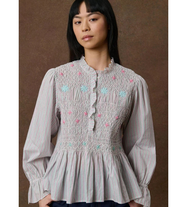 Blouse Ilean - Green Silva Stripes