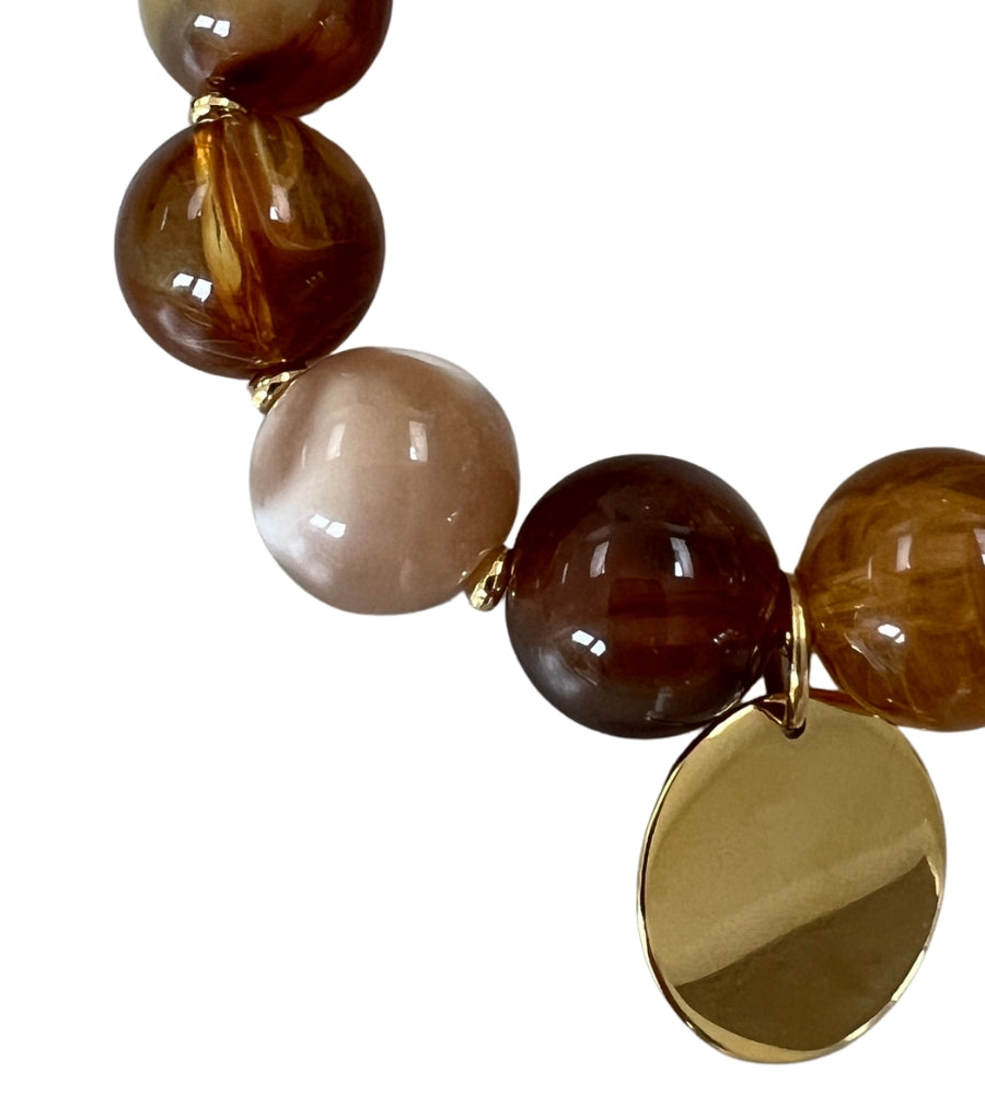 Acier Bracelet With Coin - Amber