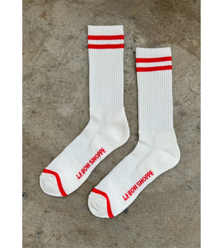 Extended Boyfriend Socks - Clean White